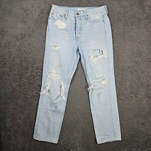 GRLFRND Helena High Rise Distressed Light Wash Denim Jeans Womens‎ 27